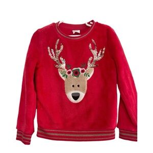 Wonder Nation Girls Plush Embellished Crew Sweatshirt, Size XS4/5